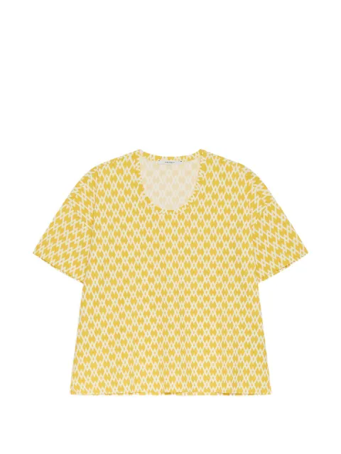 MALIPARMI geometric round-neck T-shirt Yellow JK028970674B7010
