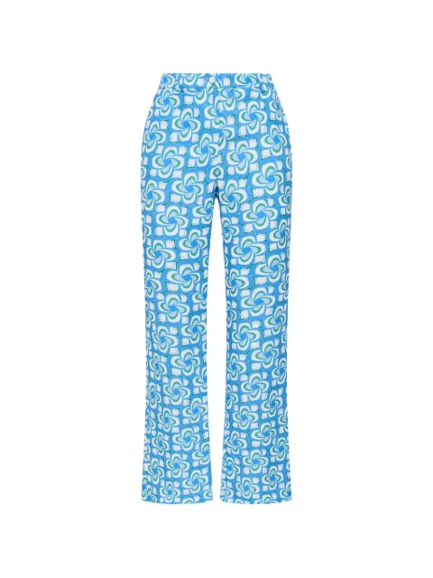 MALIPARMI printed trousers Blue JH105050668A8189
