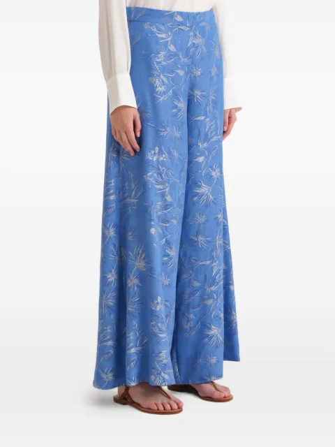 MALIPARMI ramage-print palazzo pants Blue JH806750670D8099