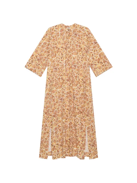 MALIPARMI polo collar print dress Orange JF672170672B7005