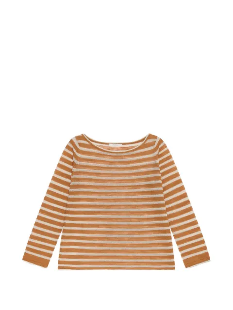 MALIPARMI striped boat-neck T-shirt Brown JQ50917814812B11