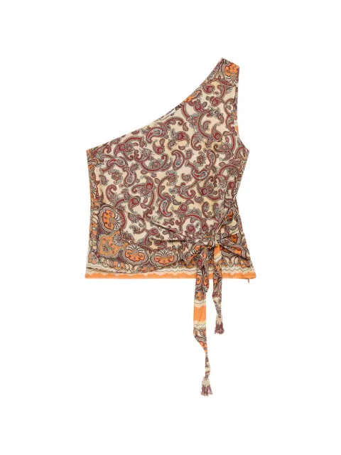 MALIPARMI one-shoulder paisley top Neutrals JP555550662B1294