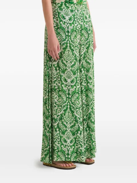 MALIPARMI ikat print flowing trousers Green JH806850671D6092