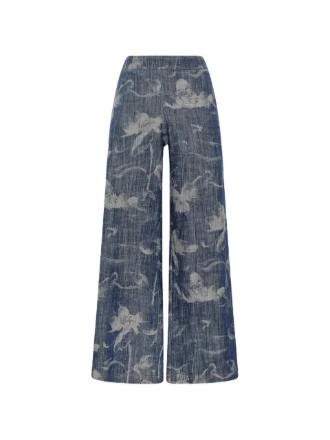 MALIPARMI floral-print trousers Blue JH805310213A8194