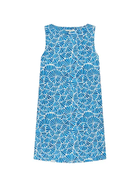 MALIPARMI bateau-neck flared dress Blue JF671470672D8090