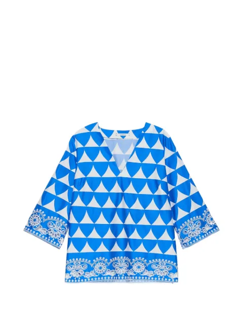 MALIPARMI V-neck blouse Blue JM558115216D8092