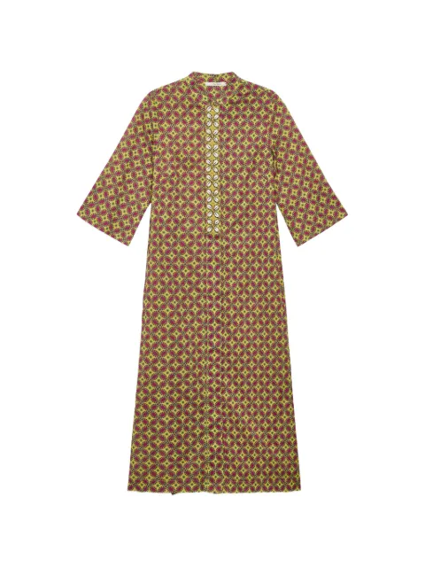 MALIPARMI guru-collar midi dress Yellow JF669915215B7003
