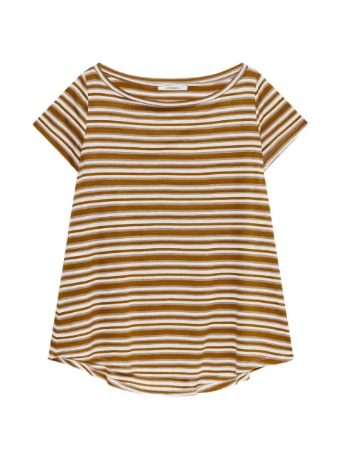 MALIPARMI boat-neck striped T-shirt Brown JK02817067641B11