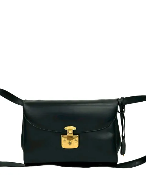 Gucci Pre-Owned 20th Century Smooth Calfskin Lady lock crossbody bag Black ZMX40Q30G0LXUO7S