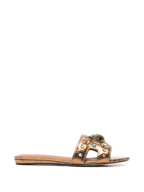 Kurt Geiger London Eagle cut out flat sandals Brown 5612068119