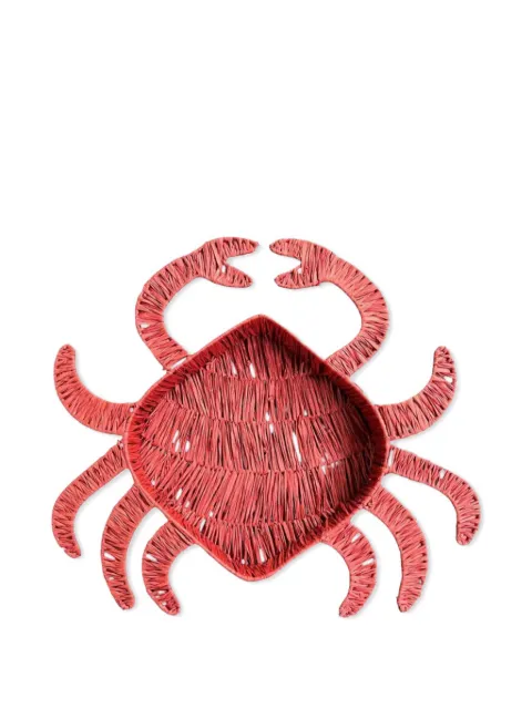 Les-Ottomans raffia crab shape basket Red RBT03