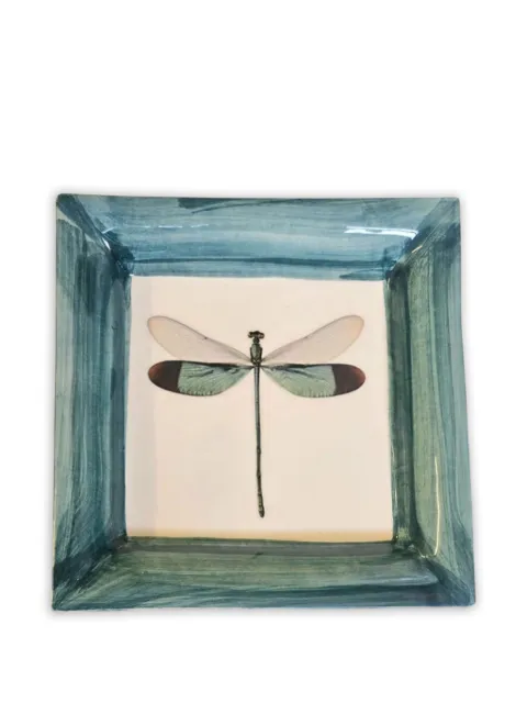 Les-Ottomans dragonfly handpainted dish Blue VPC01