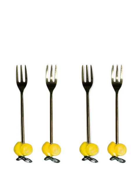 Les-Ottomans carved lemon dessert fork Gold LMK01