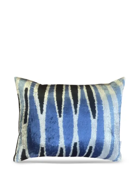 Les-Ottomans abstract velvet cushion Blue V77440X50S