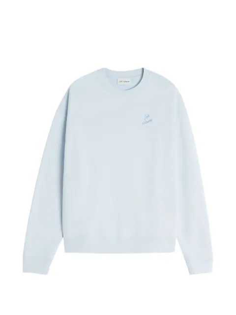 CAFÉ KITSUNÉ logo-embroidered sweatshirt Blue PU00301KM0330