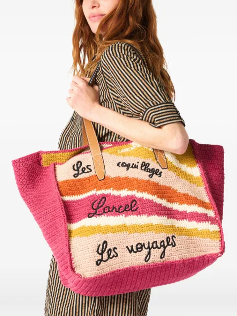 Lancel L logo-embroidered tote bag Pink A14005IZTU