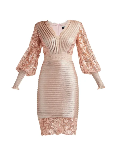 Tadashi Shoji Lovell lace bishop sleeve dress Pink BSJ21070MXANTPK