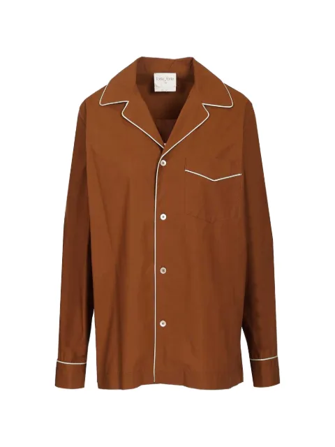 Forte Forte piping-trim shirt Brown 14832