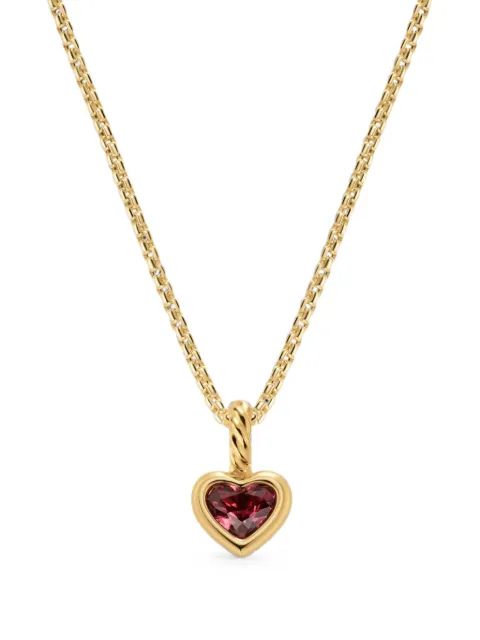 David Yurman rhodolite garnet heart amulet Gold D1886588ARG