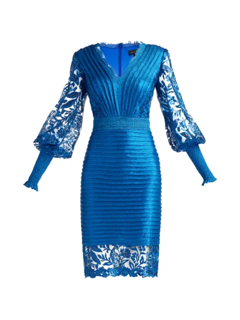 Tadashi Shoji Lovell pleated lace dress Blue BSJ21070MXPBLUE