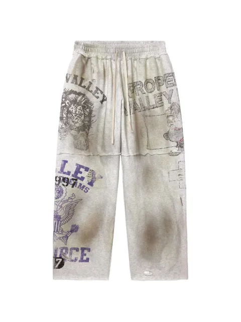 Vale Butcher print track pants Grey VAL71