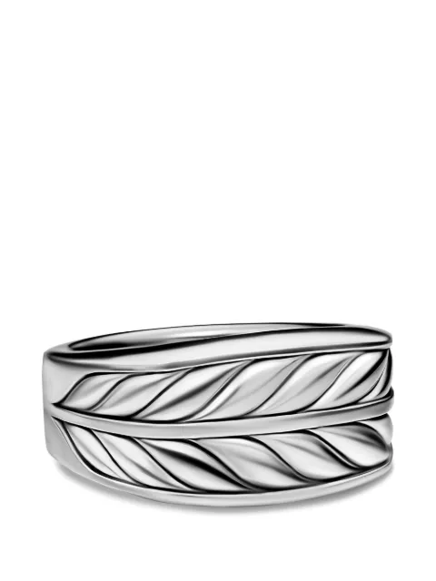 David Yurman Chevron three sided signet ring Silver R35398MSS