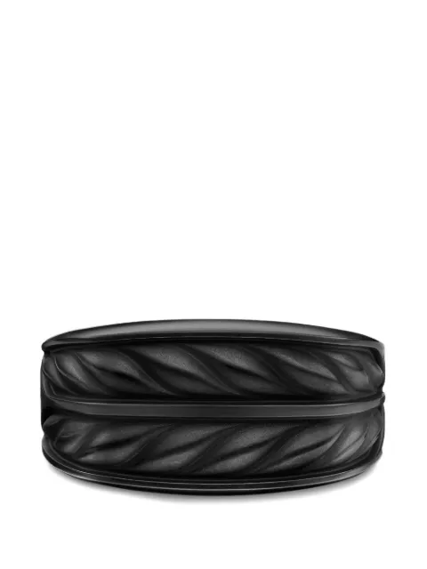 David Yurman chevron three sided signet ring Black R35398MBB
