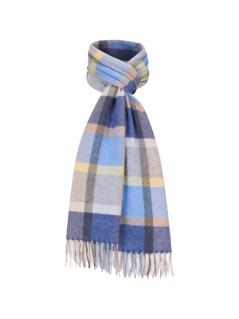 Chelsey Imports plaid cashmere scarf Blue H4452