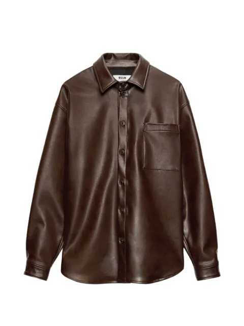 MSGM pocket shirt Brown 3940ME09257509