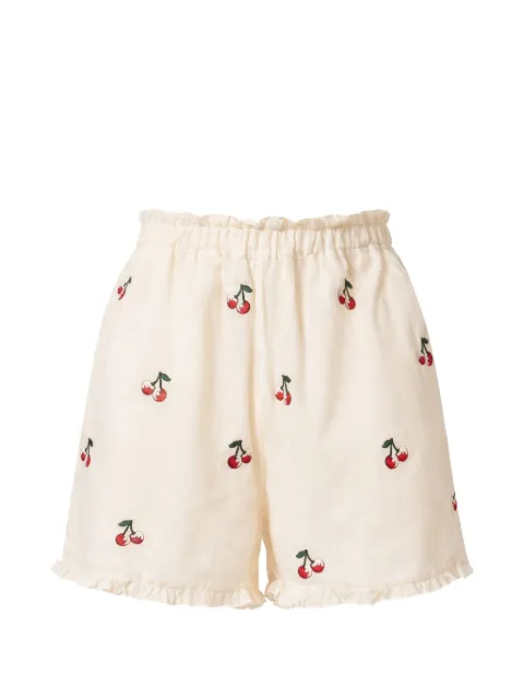 TWINSET cherry-embroidered shorts Neutrals 261TT2421