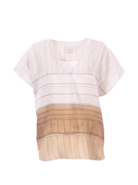 Alysi V-neck striped blouse Pink 116232P6063GESSO