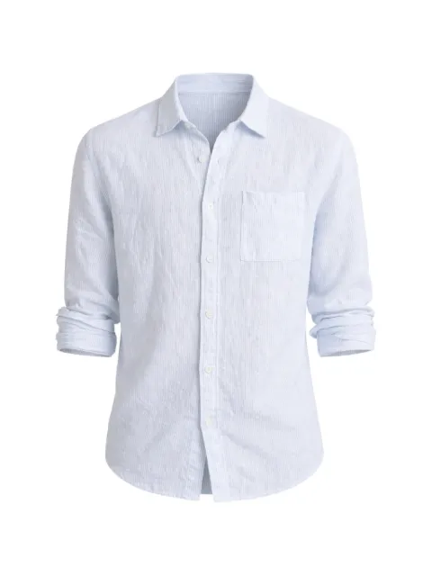 Vince Tate Stripe pocket-detail linen shirt White M15171574