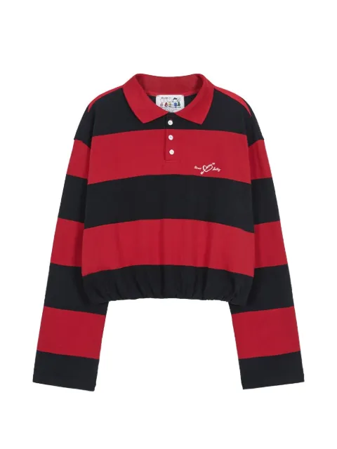 Marge Sherwood x Peanuts striped-pattern polo shirt Red MW268TS06RD