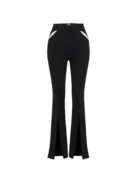 Elisabetta Franchi trousers in lightweight crêpe fabric with cut-outs and slits Black PA15961E2
