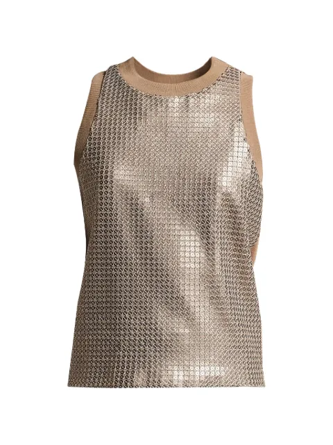 Peserico sequin-embellished sleeveless top Gold A0813106814