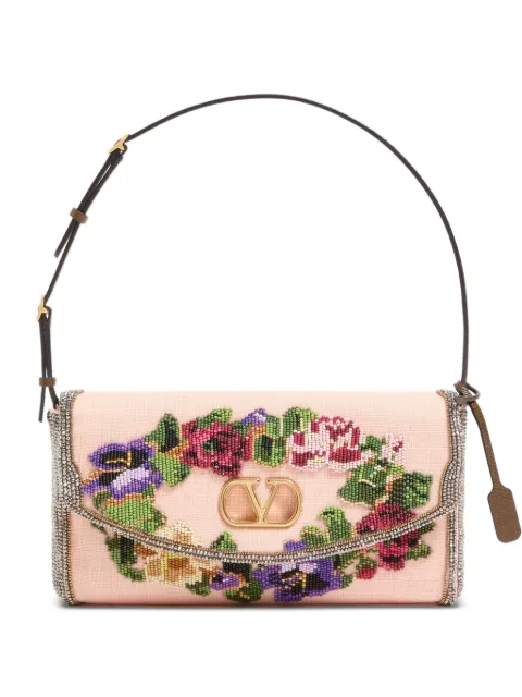 Valentino Garavani Devain small embroidered shoulder bag Neutrals WB0T32LBH