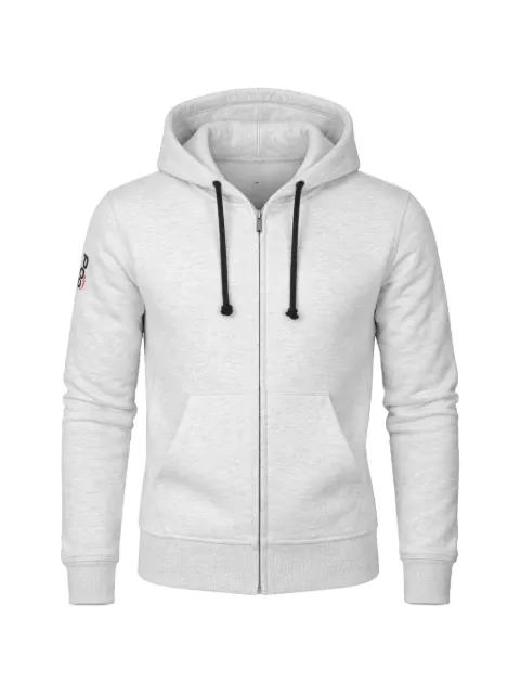 PODHIO logo-embroidered zip hoodie Grey PD005