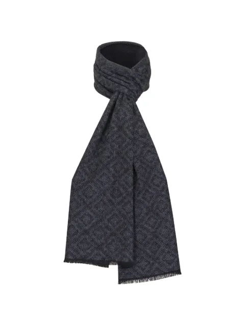 Chelsey Imports geometric fringed scarf Grey MK4413