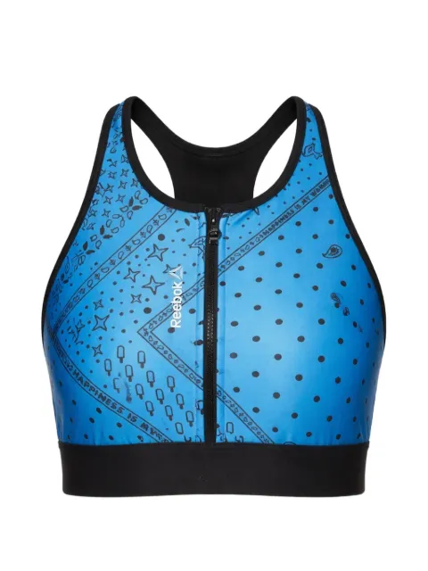Reebok print zip bra Blue BJ9741
