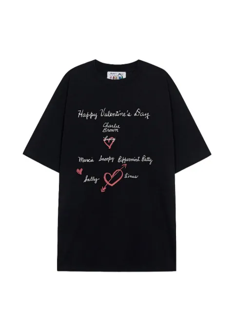 Marge Sherwood x Peanuts lettering-print T-shirt Black MW268TS01BK
