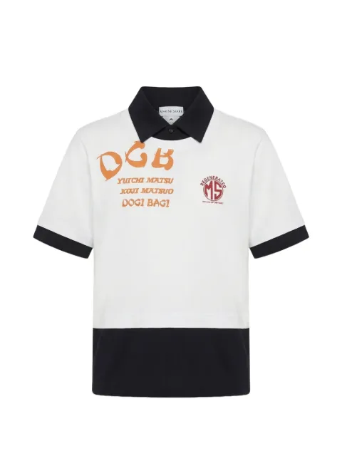 Marine Serre graphic-print polo shirt White UTO101AUJER0003WH10