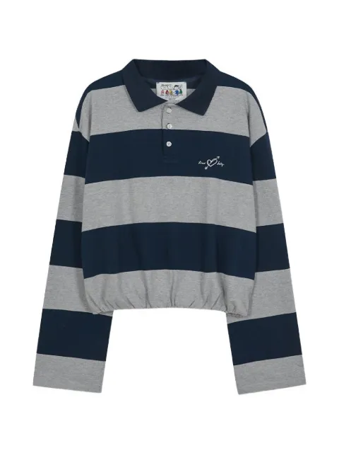 Marge Sherwood striped embroidered top Blue MW268TS06