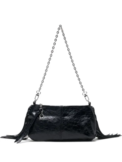 Maje Miss M fringe-detail clutch bag Black MFAPM00394
