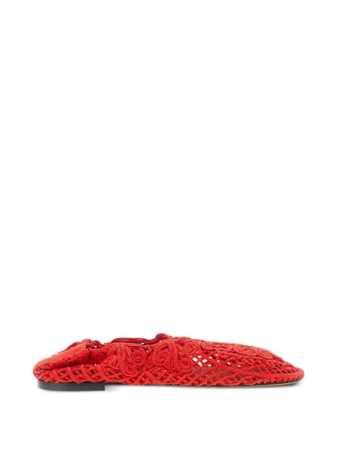 ODISSI Iris crocheted woven ballet flats Red OD46039A