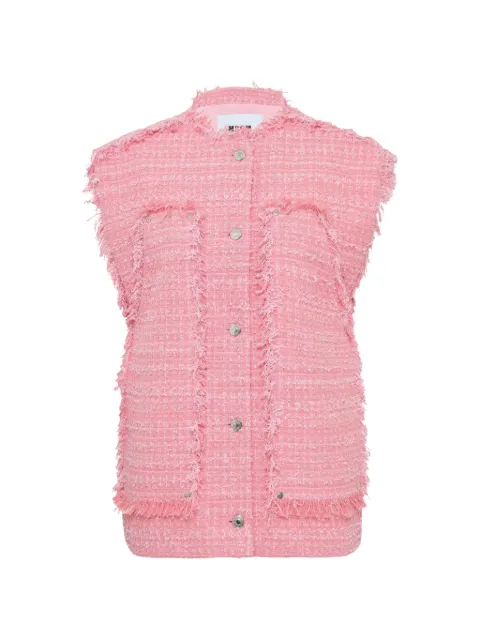 MSGM fringed-trim waistcoat Pink 4041MDW02267111