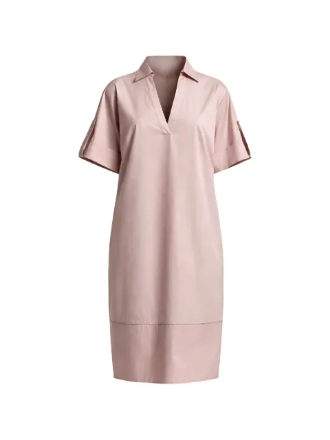 Peserico V-neck cuffed midi dress Pink A0251301979
