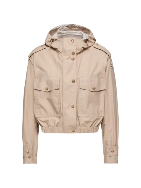 Moncler hooded cropped jacket Neutrals L10931A00134599CU