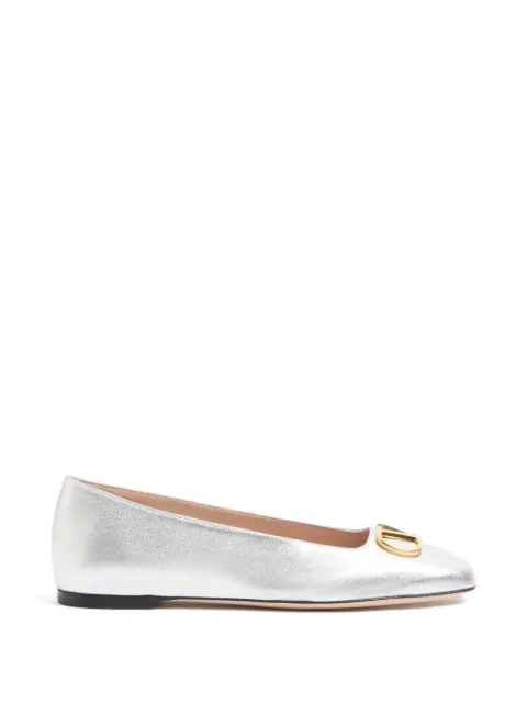 Valentino Garavani VLogo signature ballerina in laminated nappa leather Silver WS0PI8YFL