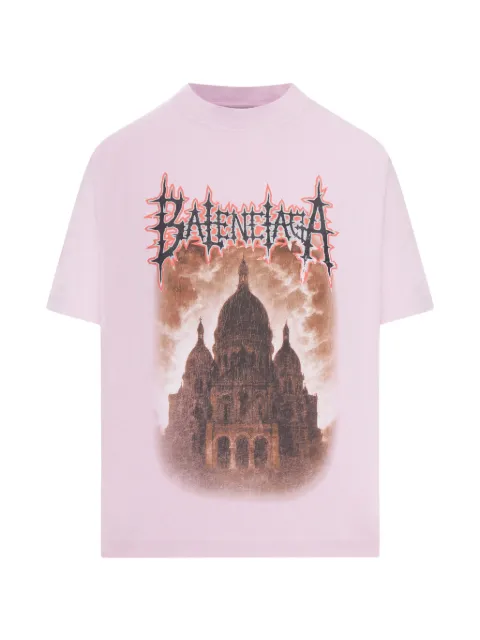 Balenciaga Sacré Cœur crew neck T-shirt Pink 850990TUVE4