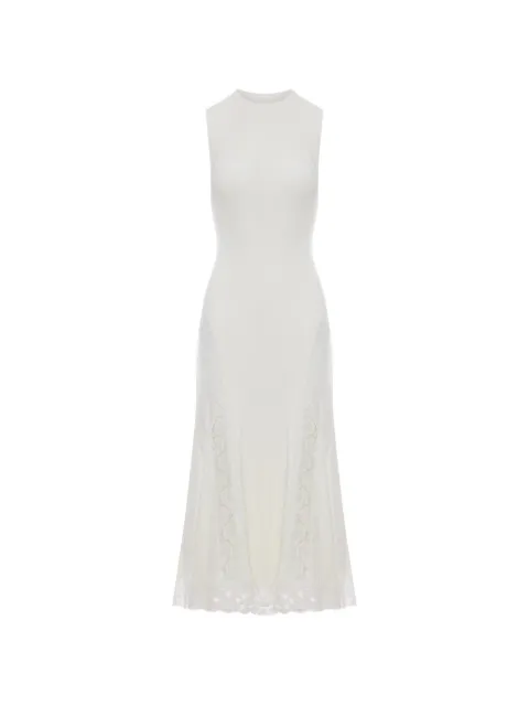 Self-Portrait lace-details midi dress White SS26089MAW